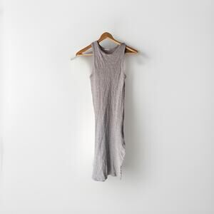 Zara Trafaluc Ribbed Tank Midi Dress Gray Stretch Bodycon Size S 2017